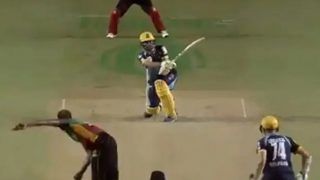 CPL 2020: Rashid Khan Hits First Ball For Six During Barbados Tridents-St Kitts and Nevis Patriots | WATCH